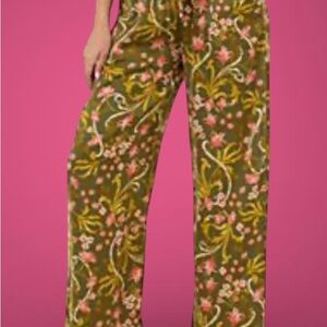 Floral Patterned Wide-Leg Pants